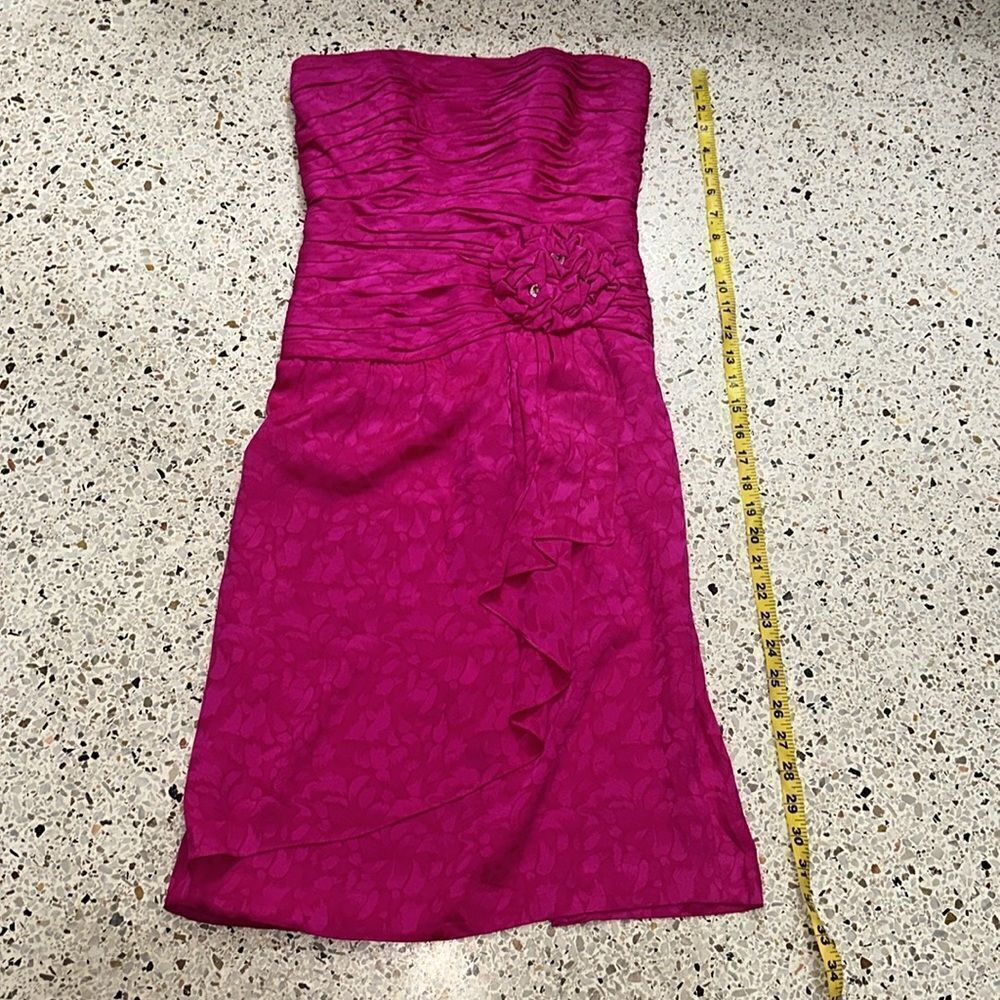 EUC vintage hot Barbie pink Lillie Rubin 100% silk cocktail dress 6 - Picture 3 of 9